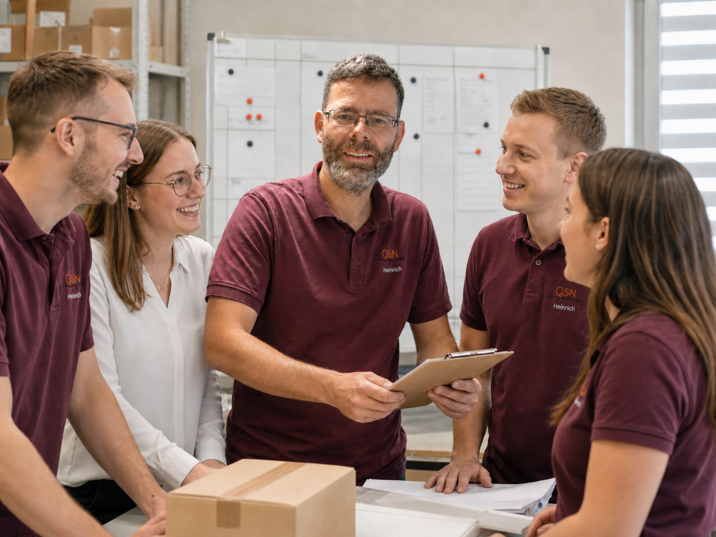 KI-generiertes Beispielbild eines Teambriefings in der Qualitätssicherung